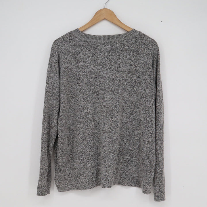 Lucky Brand Mens Gray Heathered Crewneck Sweater Long Sleeve Viscose Blend L