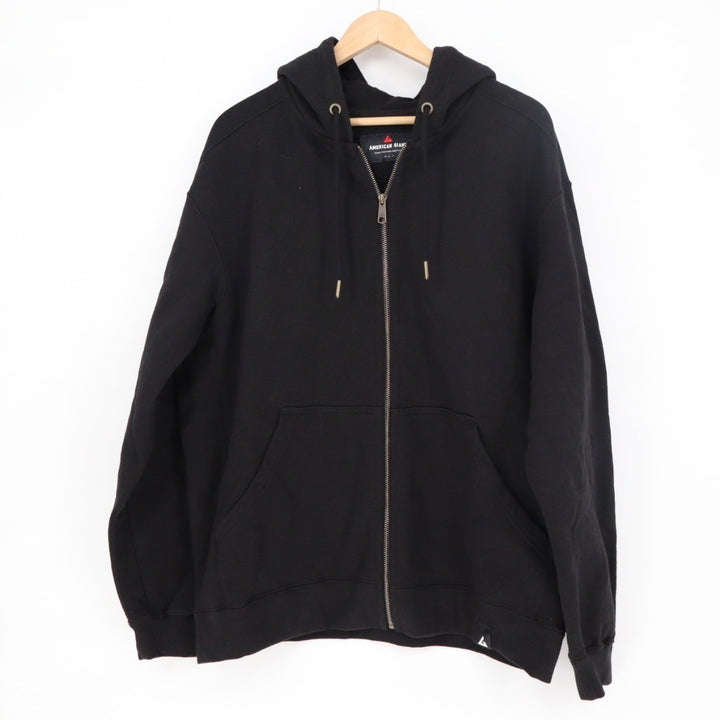 American Giant Full Zip Hoodie Black Cotton Made in USA Mens Size L