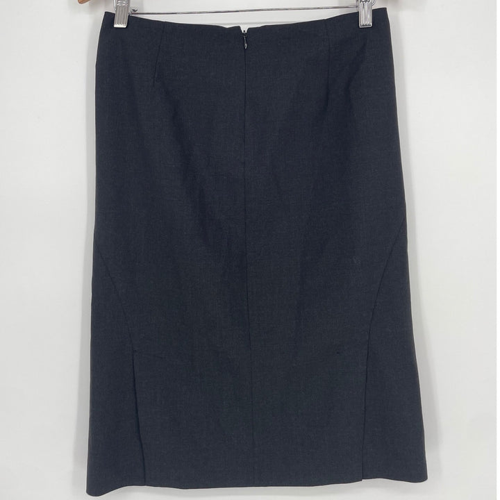 Theory Women's Charcoal Grey Wool Blend Pencil Skirt Size 4