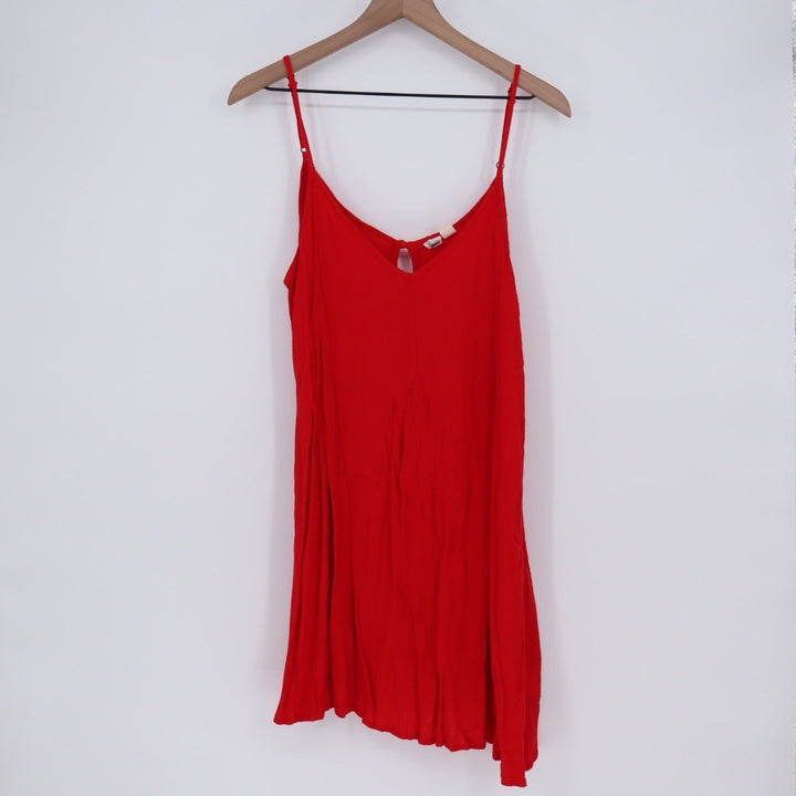 Roxy Red Cami Mini Dress Keyhole Spaghetti Straps Viscose M
