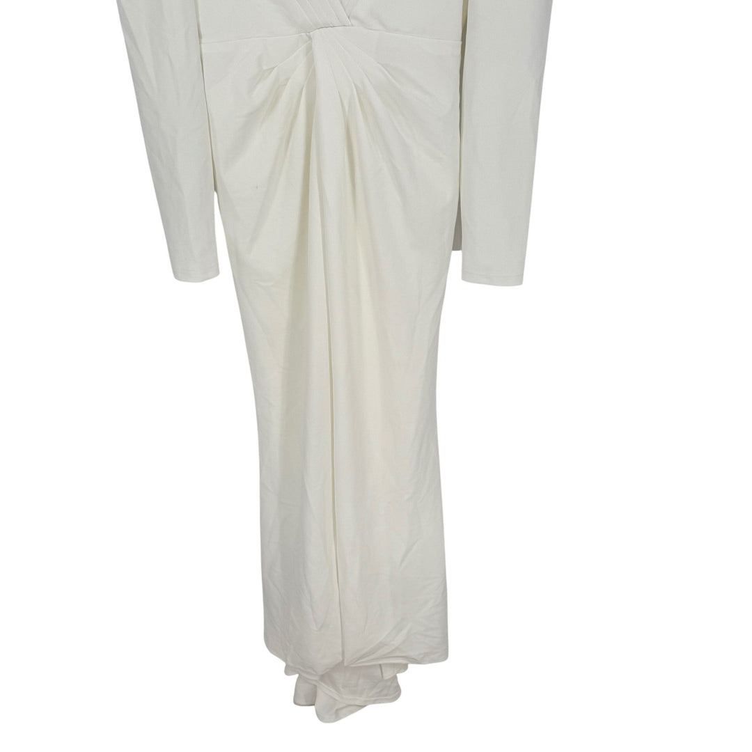 Lulus Stunning Romance White Long Sleeve Mermaid Maxi Dress Size S