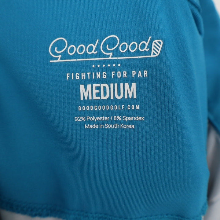 Good Good Golf Polo Shirt Men's Medium Blue Camo "Fighting for Par" Short Sleeve