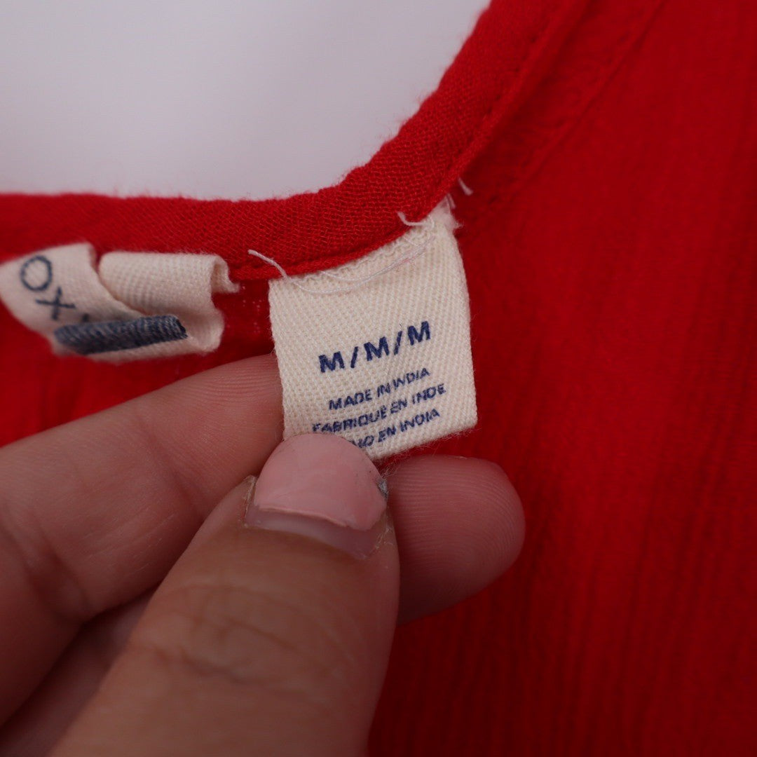 Roxy Red Cami Mini Dress Keyhole Spaghetti Straps Viscose M