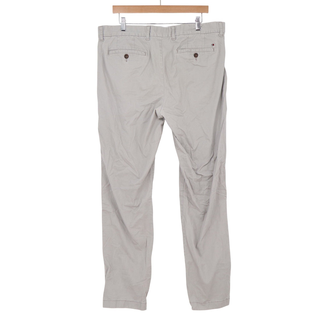 Tommy Hilfiger Pants Mens 36/34 Tailored Fit Gray Chino Stretch Excellent