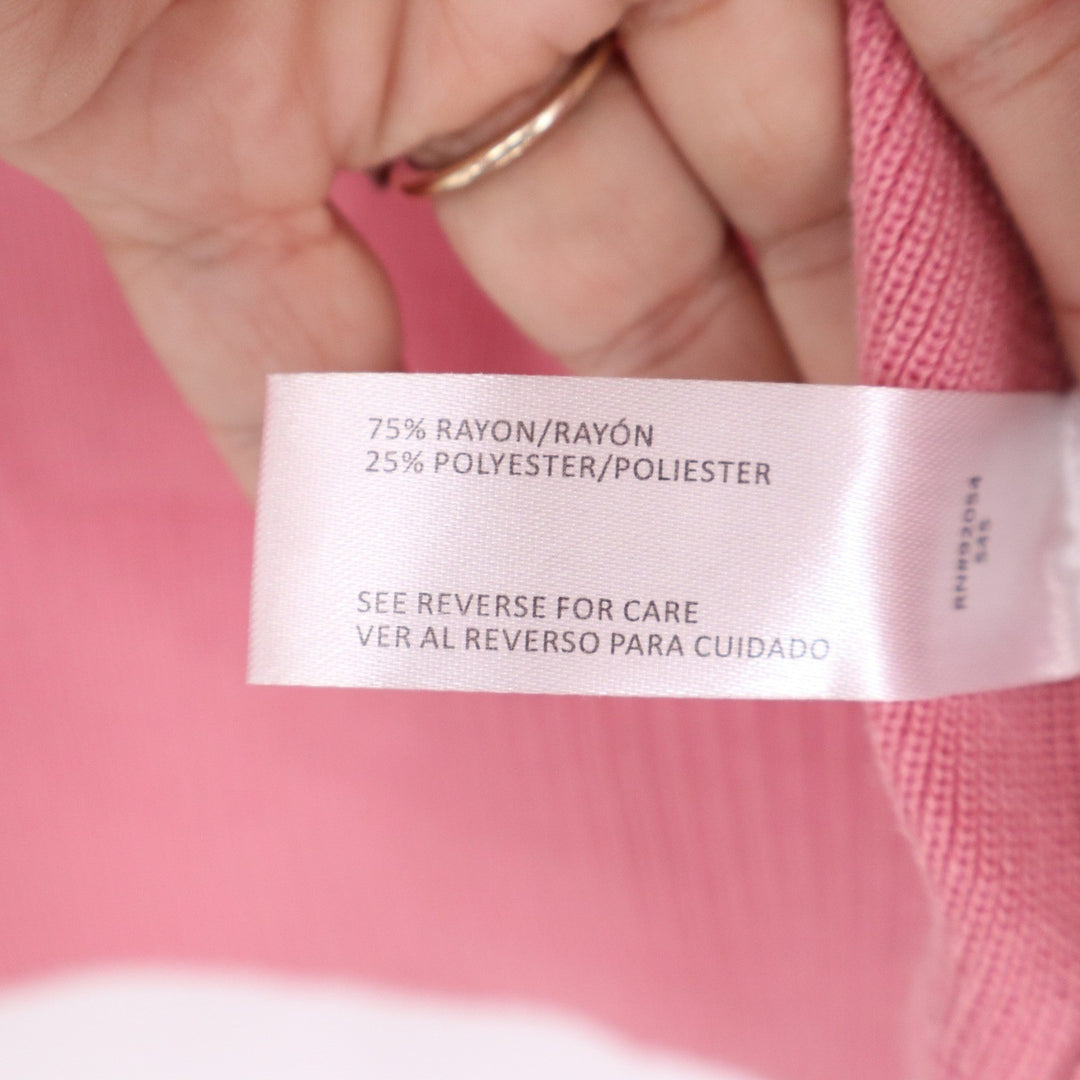 A Love Story Pink Puff Sleeve Open Front Cardigan Sweater Pockets Sz 14/16 L XL