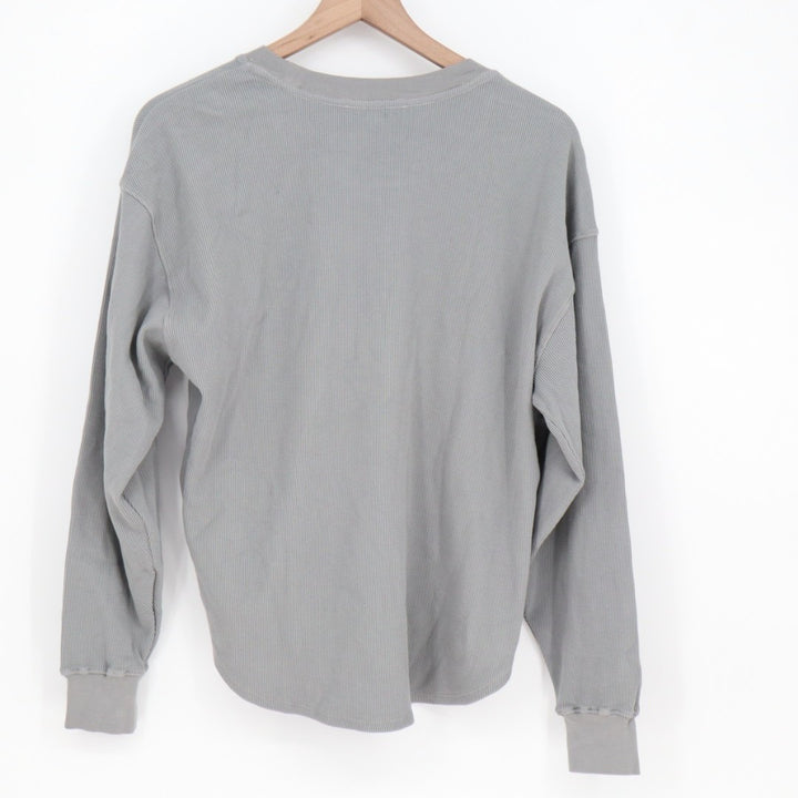 American Giant Thermal Crew Tee Shirt Womens L Sharkskin Waffle Knit Curved Hem