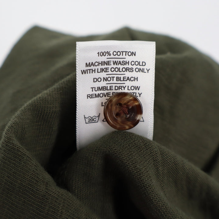 American Giant Premium Slub Shirt Mens Large Green Cotton Back Yoke Button Up