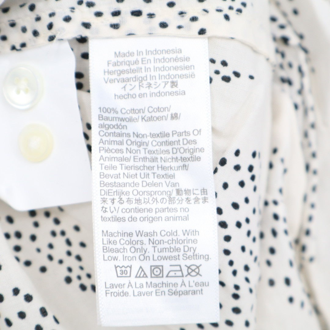 Madewell Shirred Blouse Women's Medium White Geometric Print Balloon Sleeve