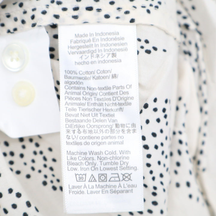 Madewell Shirred Blouse Women's Medium White Geometric Print Balloon Sleeve