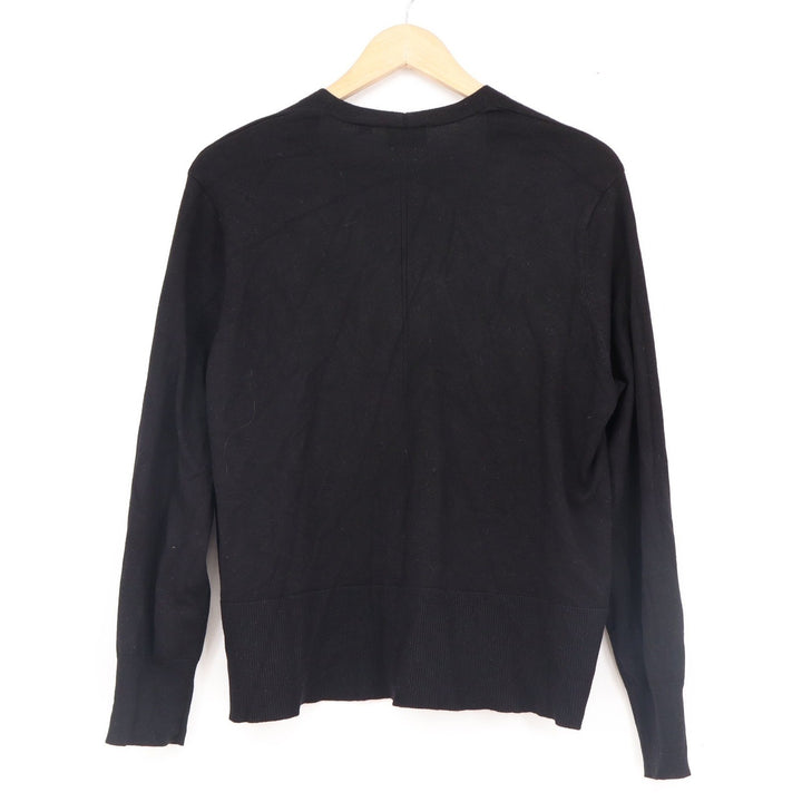 Cyrus Black Open Front Cardigan Sweater Button Cuff Womens Large