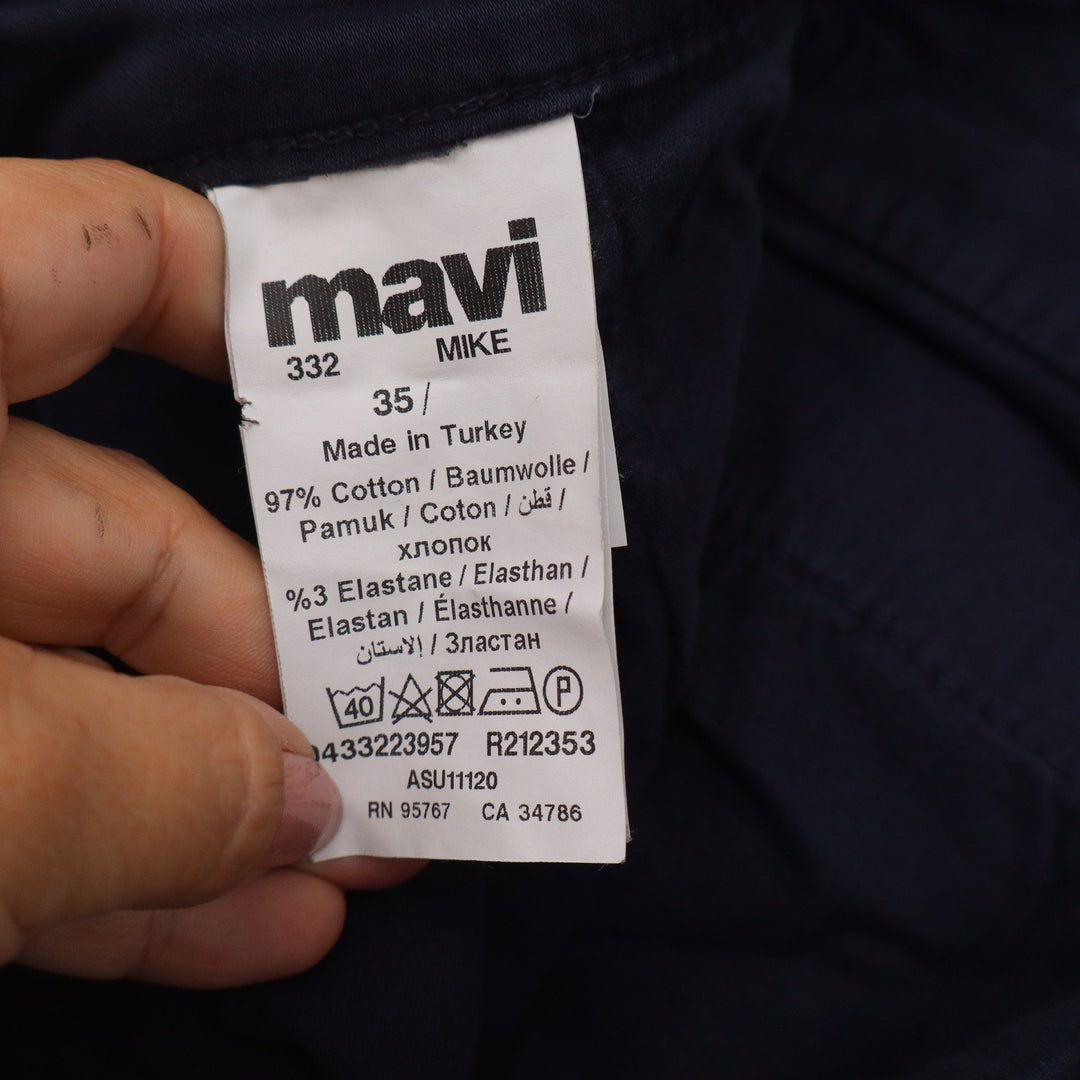 Mavi Jeans Mike Mens Navy Blue Chino Shorts Size 35 Cotton Stretch