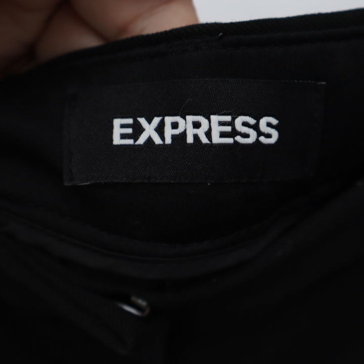 Express Columnist Ankle Mid Rise Black Stretch Dress Pants Size 10R Slim