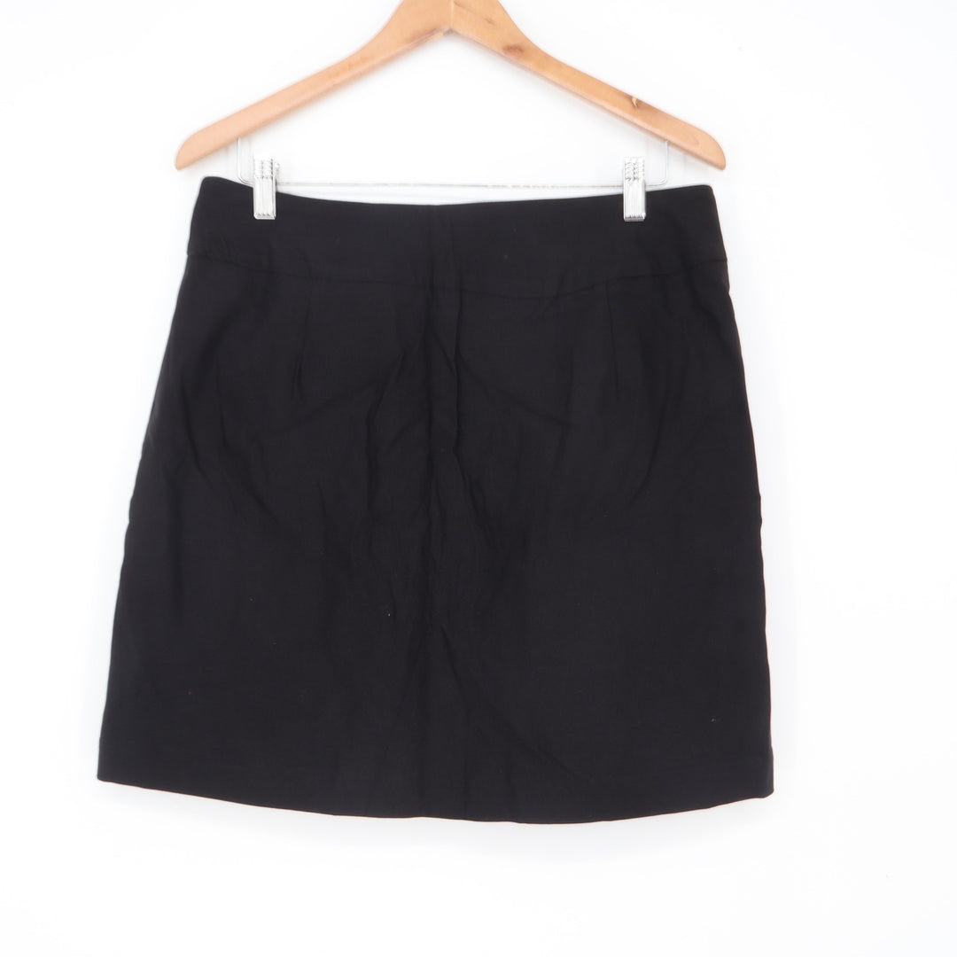 Peck & Peck Skort Women 10 Black Solid A-Line Athletic Work Casual Excellent