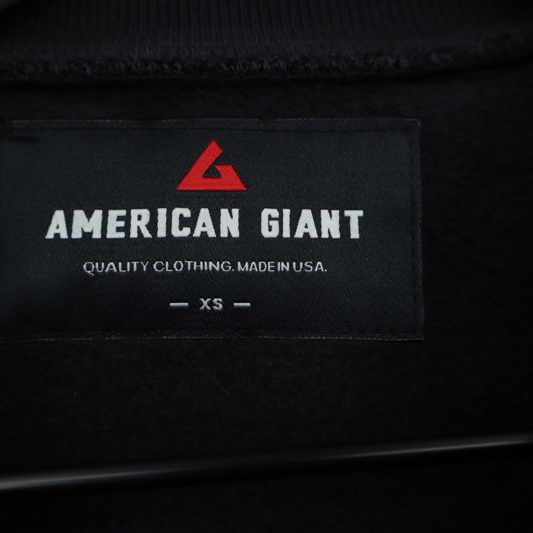 American Giant Black Crewneck Sweatshirt XS Made in USA Cotton Pullover