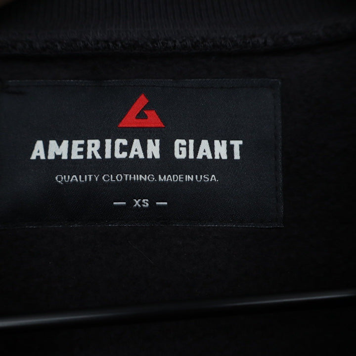 American Giant Black Crewneck Sweatshirt XS Made in USA Cotton Pullover