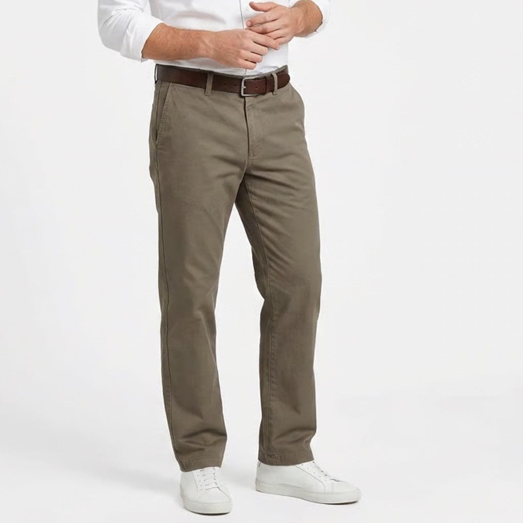Lee Mens Brown Stain Resistant Relaxed Fit Chino Pants 33x29