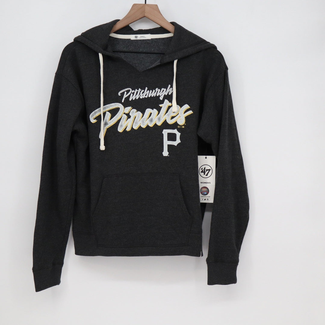 47 Brand Pittsburgh Pirates Womens Hoodie Small Flint Black MLB