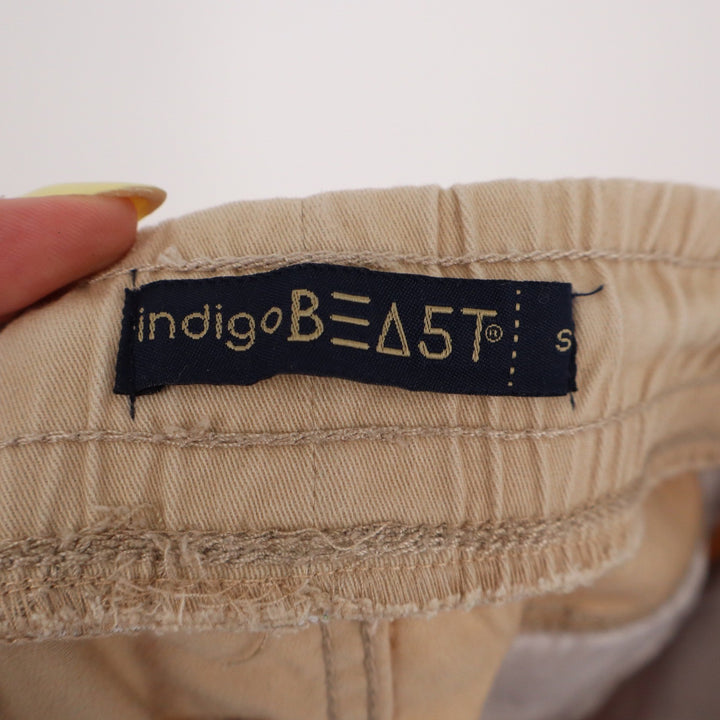 Indigo Beast Mens Tan Khaki Cargo Jogger Pants Stretch Cotton Size S
