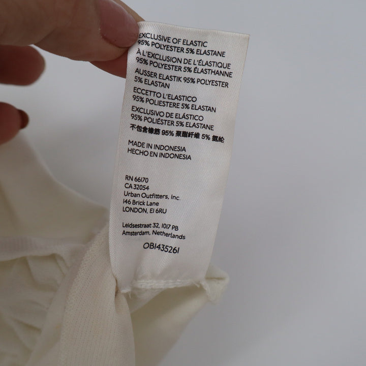 Urban Outfitters White Handkerchief Hem Smocked Cami Crop Top Large