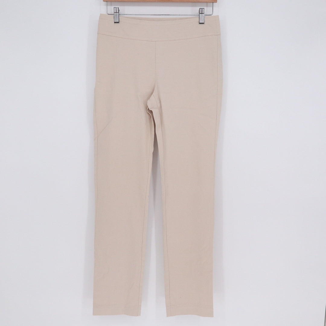 J.McLaughlin Lexi Straight Leg Pull On Pants Beige Tan Size 8 Workwear Stretch