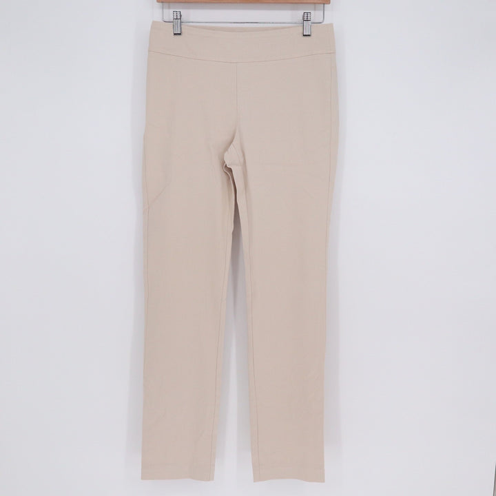 J.McLaughlin Lexi Straight Leg Pull On Pants Beige Tan Size 8 Workwear Stretch