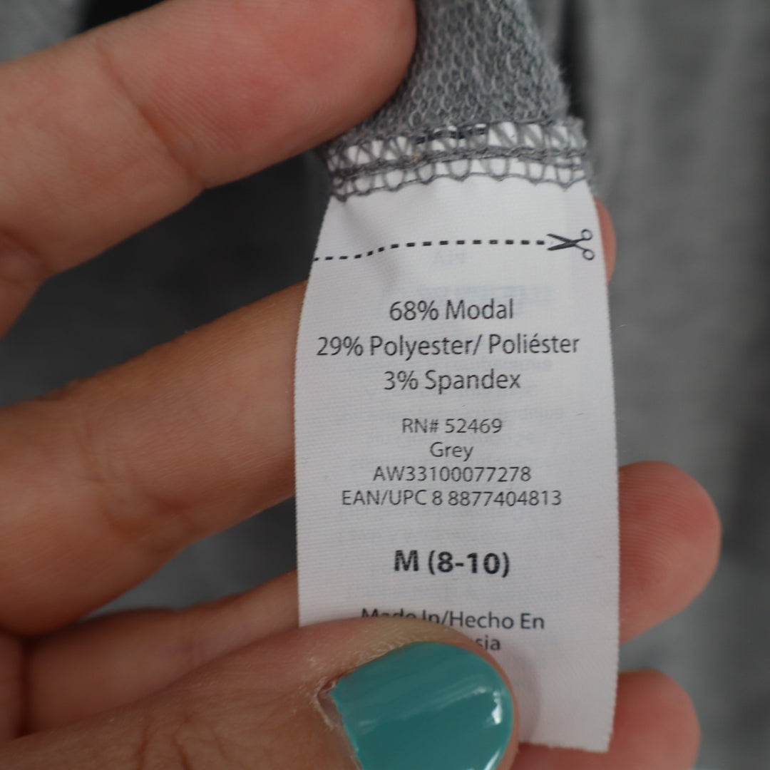 Athletic Work Hoodie Womens Medium(8-10) Heather Gray Stretch Thumb Hole Sleeve
