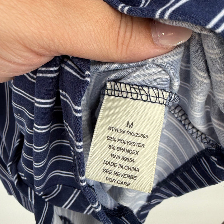 No Comment NYLA Striped Shirt Dress Brown Belt Short Sleeve Medium