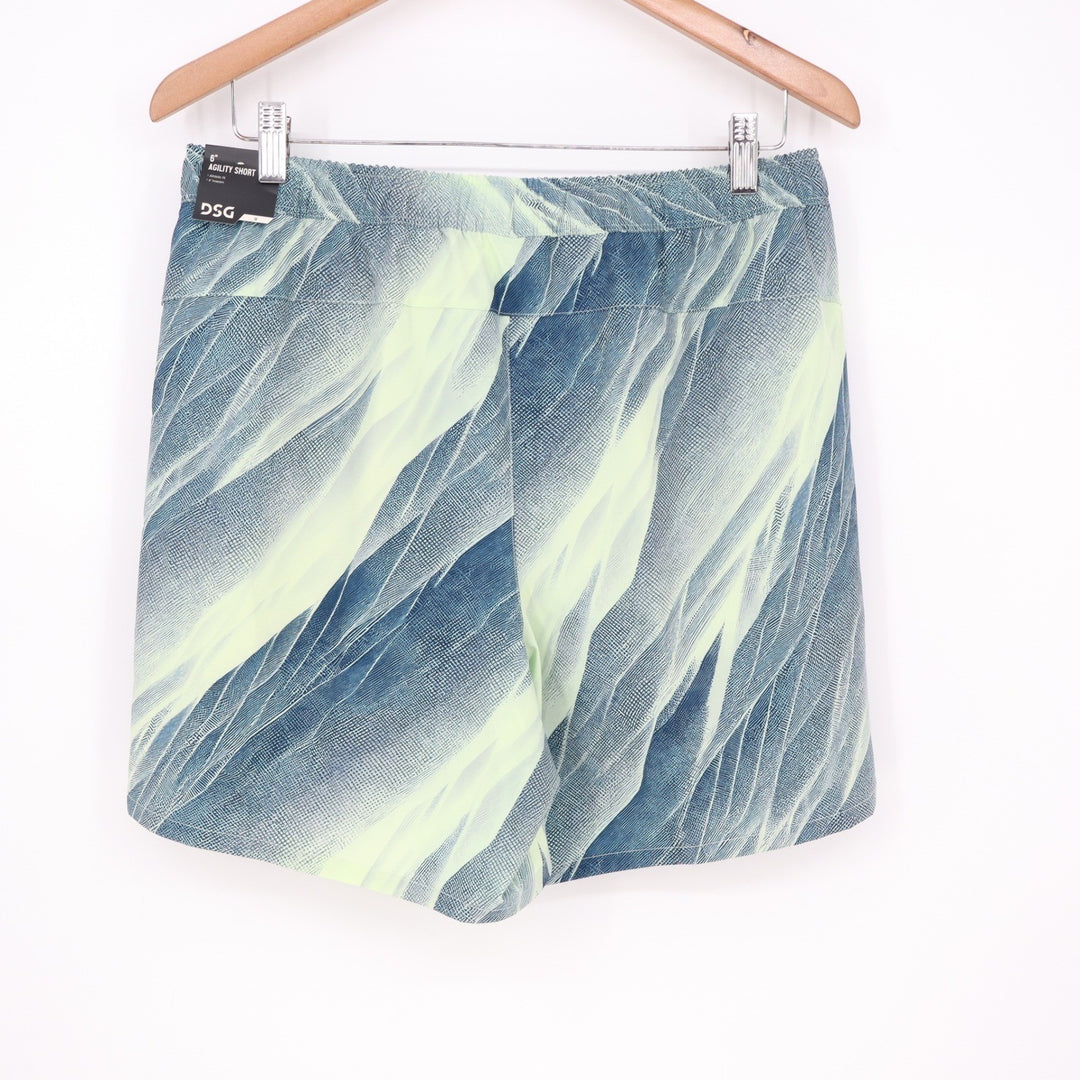 DSG Mens 6" Agility Short Navy Lime Abstract Print Size M NWT
