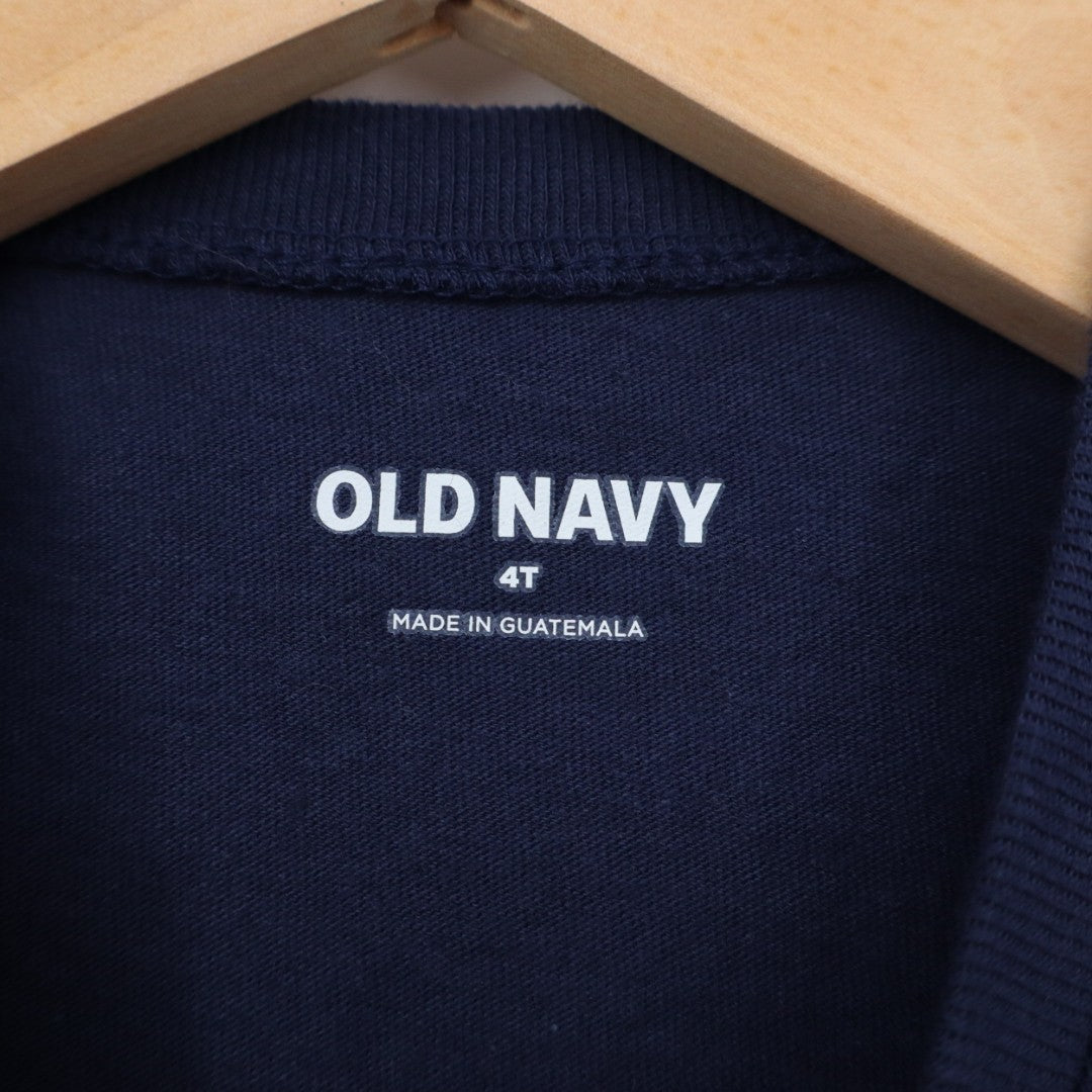 Old Navy Explore More T Shirt Toddler 4T Navy Blue Graphic Print Cotton Casual
