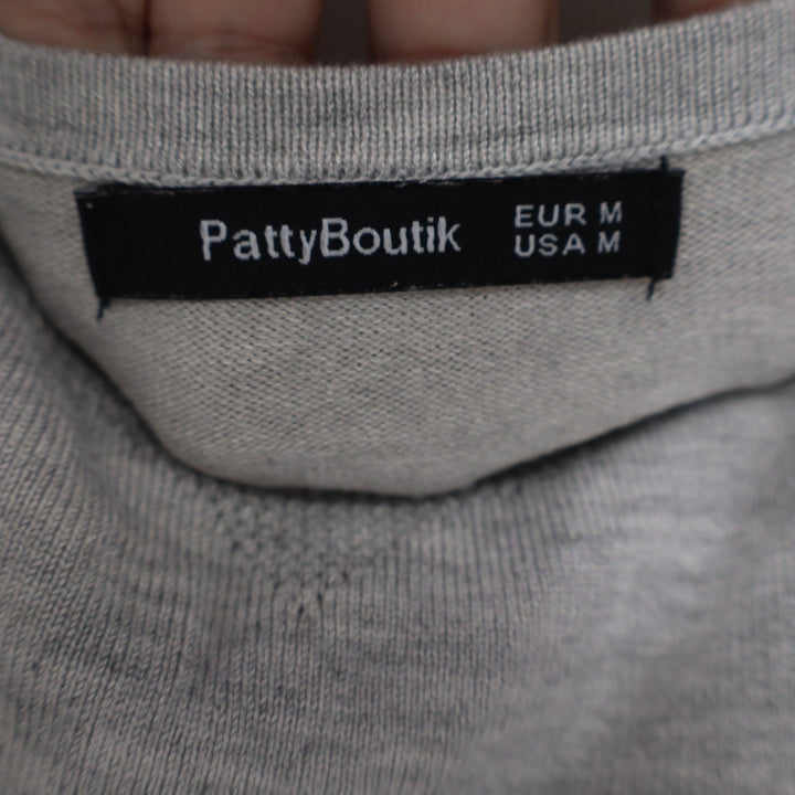 PattyBoutik Mens Heather Gray Striped Racerback Knit Sweater Tank Top Size M