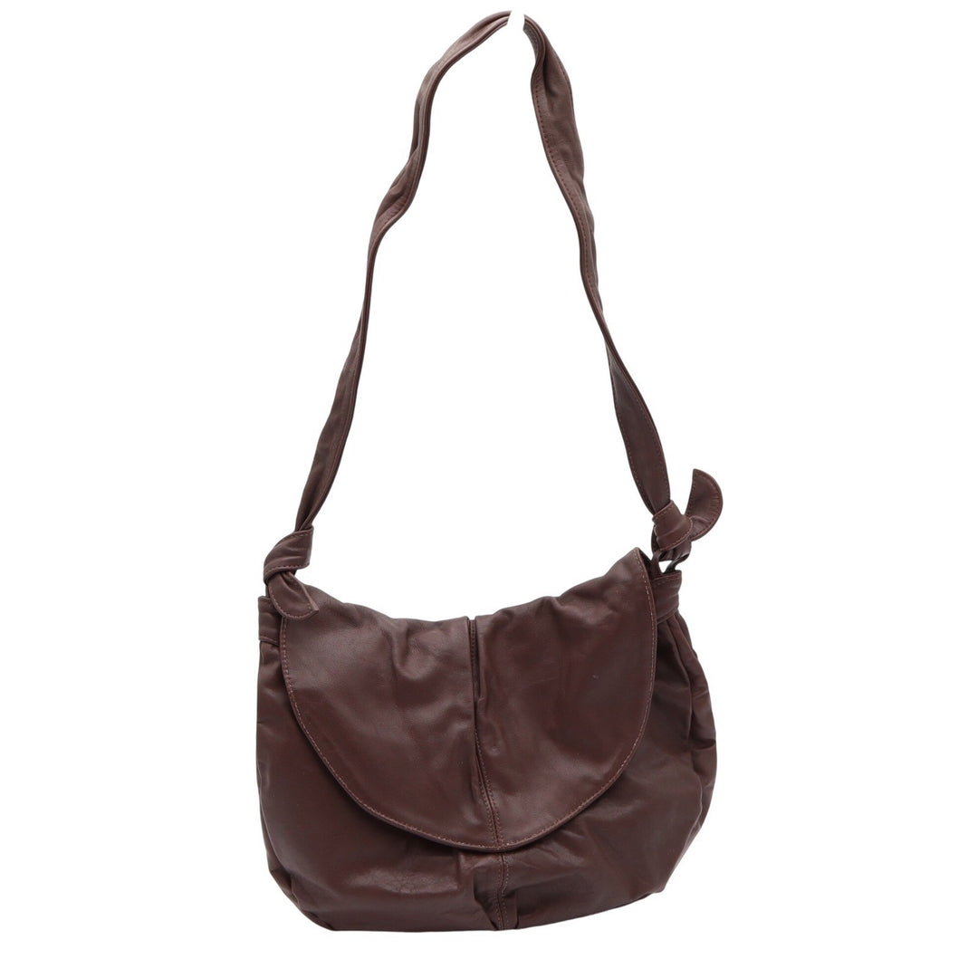North Country Leather Shoulder Bag Womens OS Brown Knotted Strap Boho Excellent