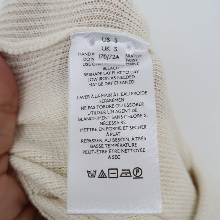 Free People Linen Pants Womens S Cream Pleated Tapered Knit Excellent