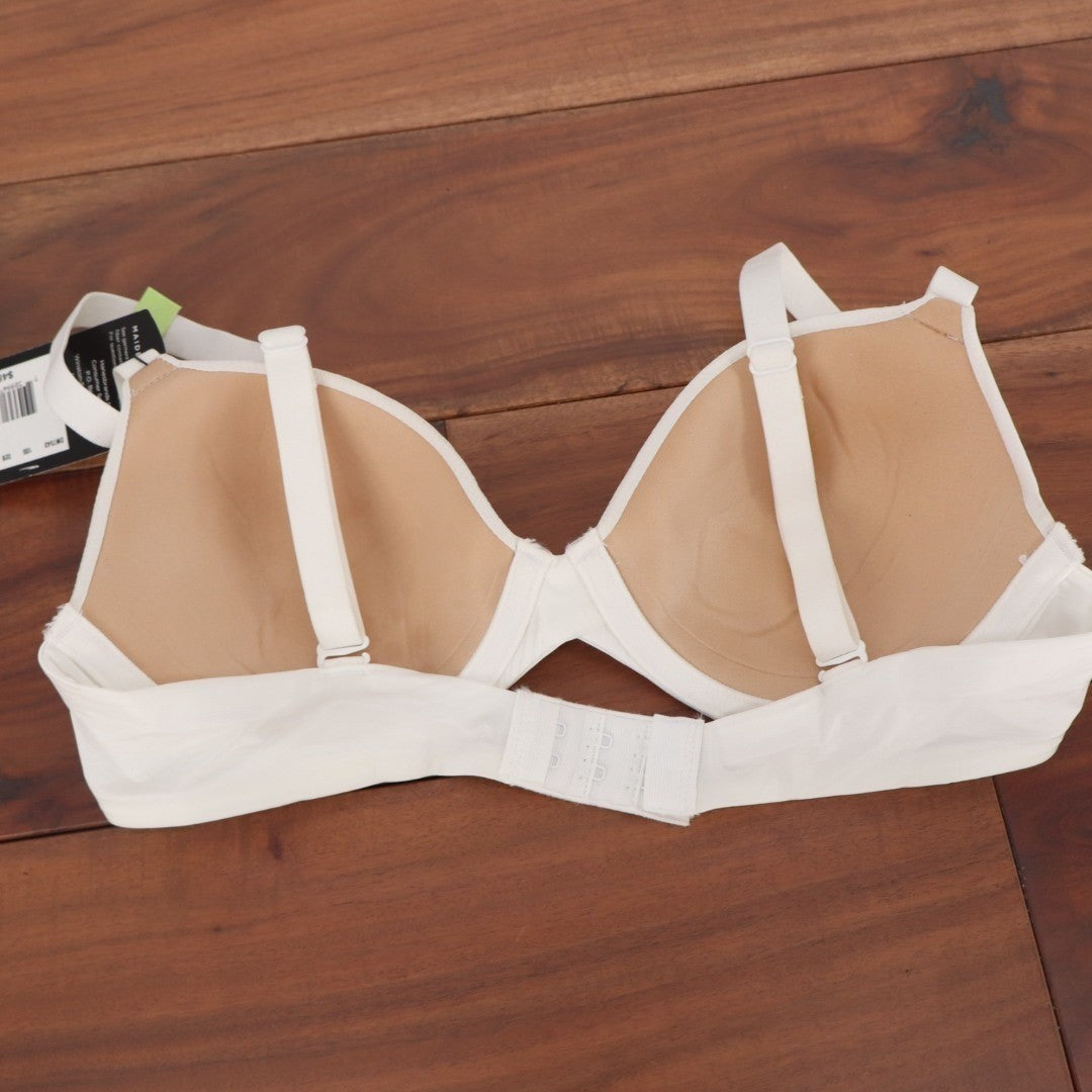 Maidenform One Fab Fit T-Shirt Bra Womens 32B White Underwire Adjustable Strap