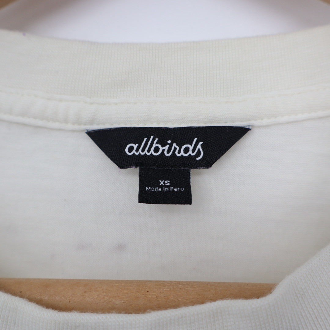 Allbirds Womens Cream Crew Neck T Shirt Basic Tee XS Made in Peru