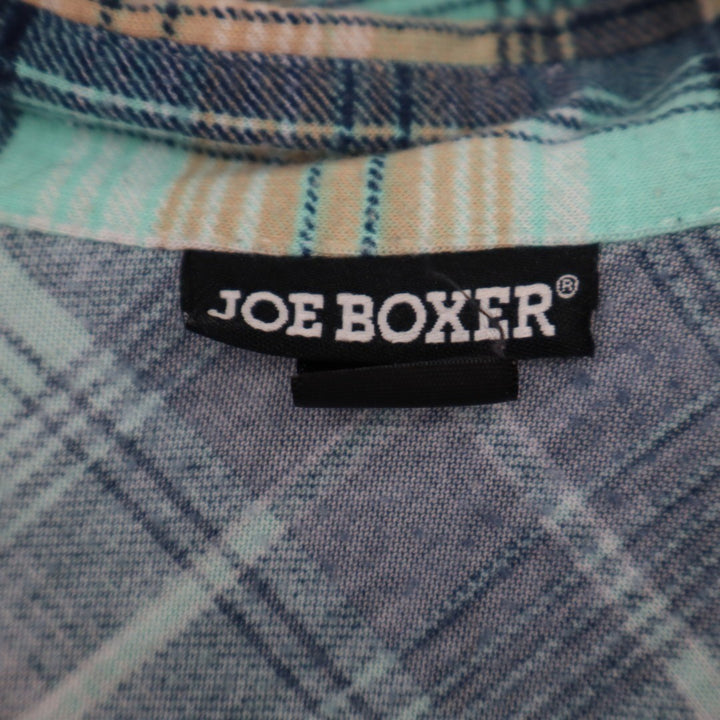 Joe Boxer Flannel Shirt Womens Large Multi Plaid Stretch Spread Collar Button Up