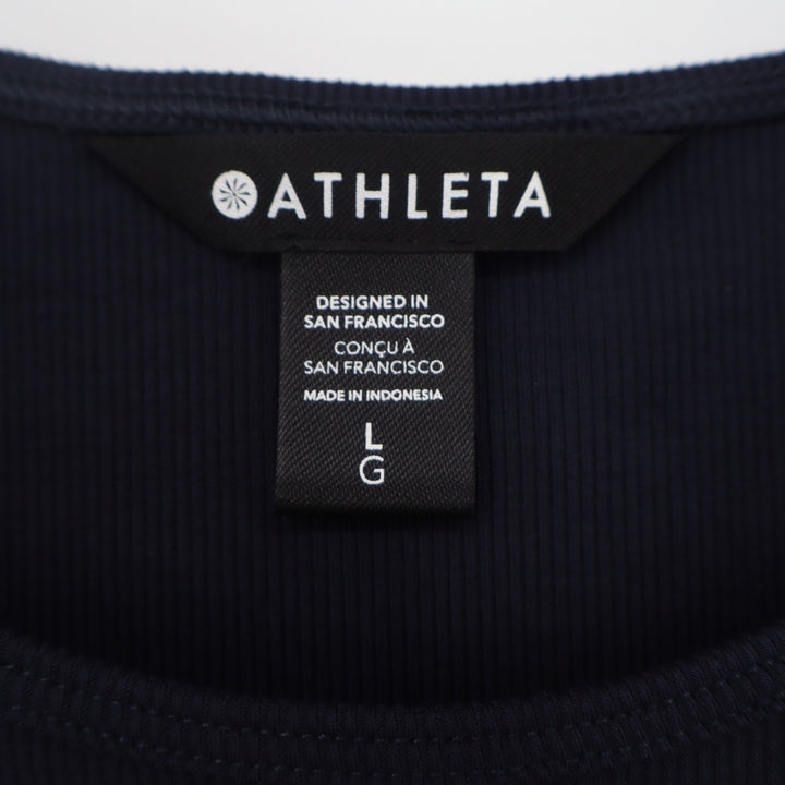 Athleta Navy Blue Ribbed Modal Blend Spaghetti Strap Camisole Tank Top Large