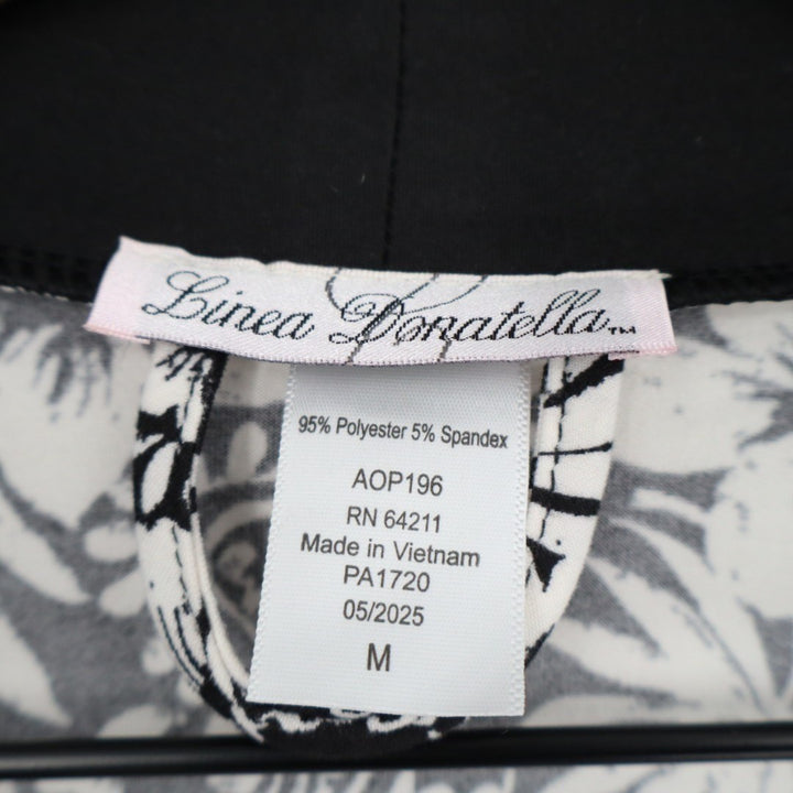 Linea Donatella Wrap Robe Lingerie Womens M Black Floral Long Sleeve Sleepwear