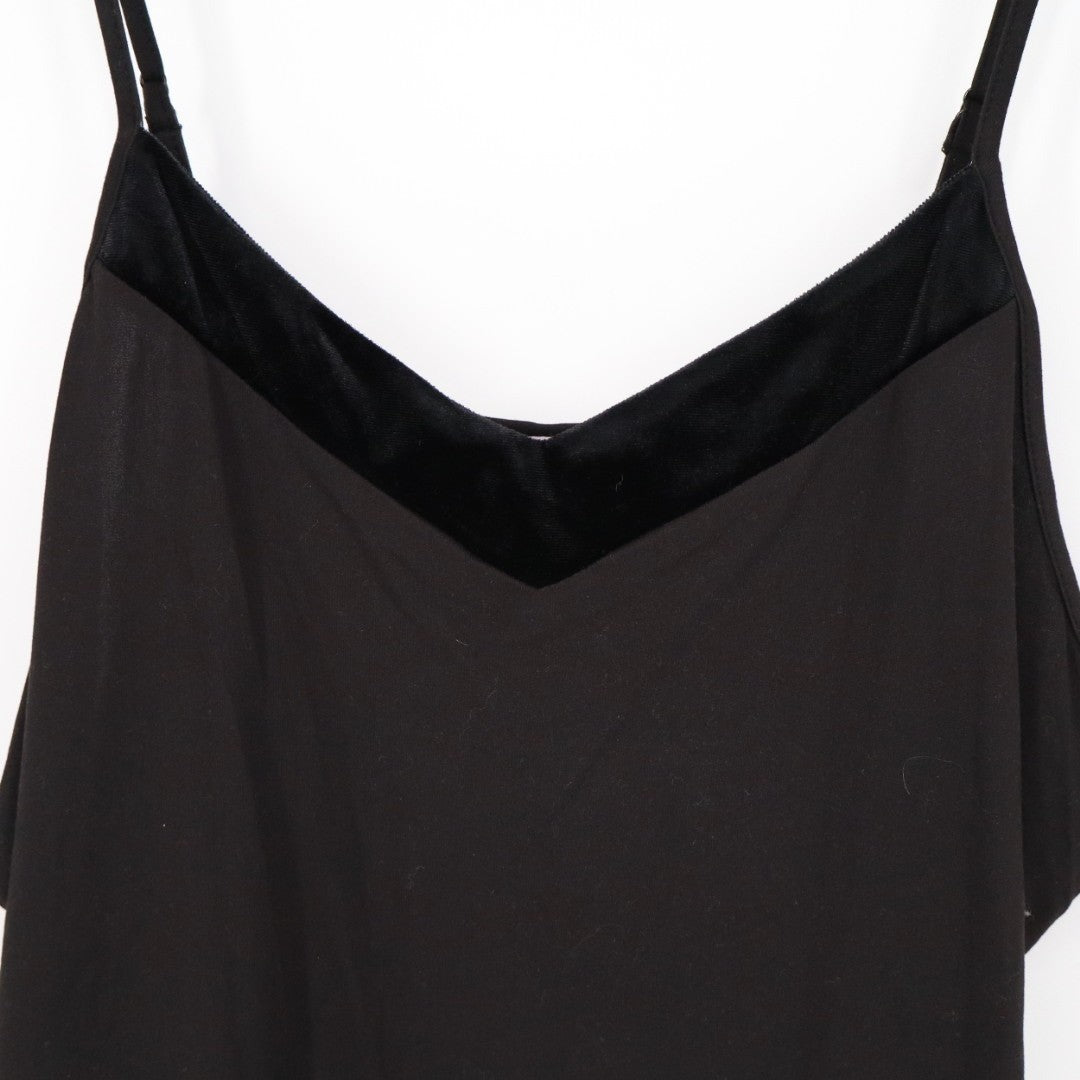 Linea Donatella Camisole Top Womens M Black Stretch Adjustable Strap Pullover