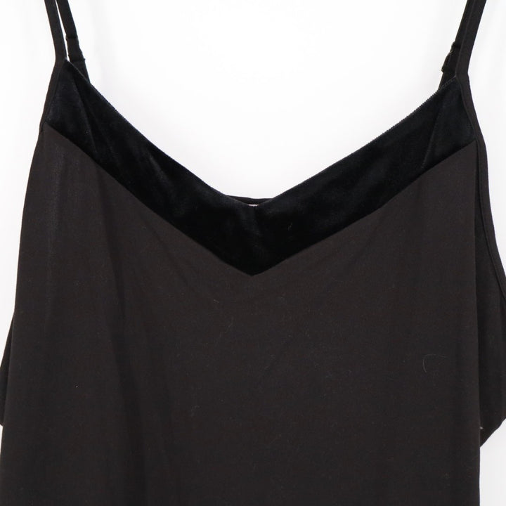 Linea Donatella Camisole Top Womens M Black Stretch Adjustable Strap Pullover