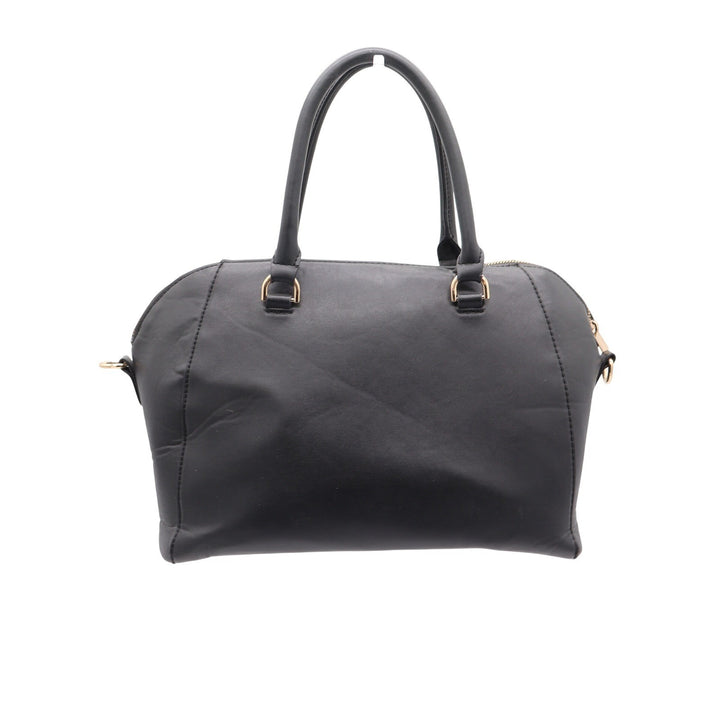 Target Black Faux Leather Satchel Crossbody Handbag Gold Hardware