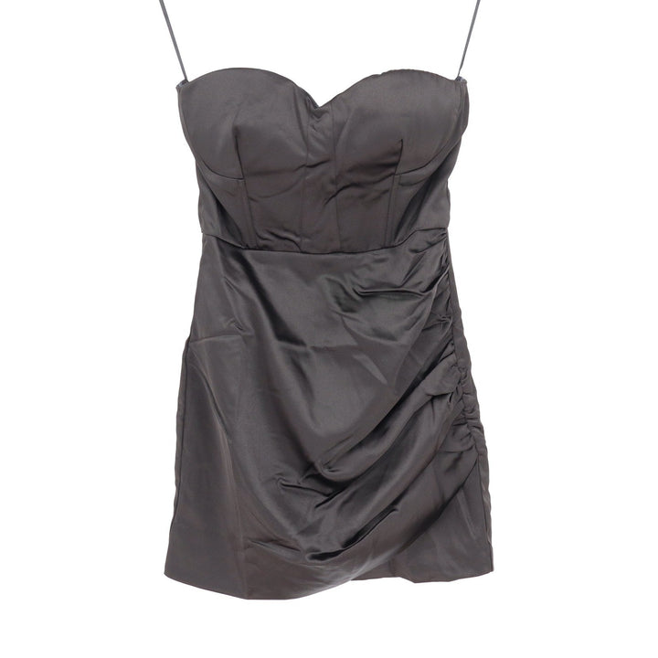 Naked Wardrobe Black Corset Style Mini Dress Sweetheart Ruched Small