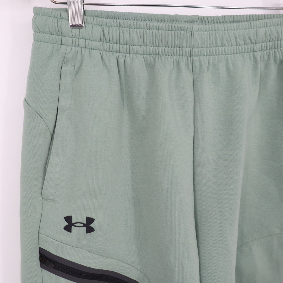 Under Armour Mens Unstoppable Fleece Shorts Sage Green Size Medium