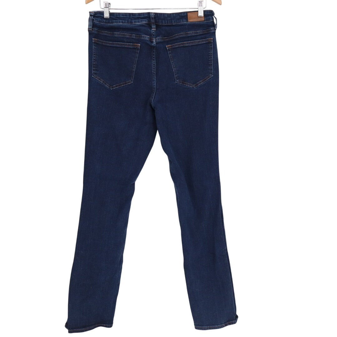Lands' End Jeans Womens 14 Midnight Blue Denim Cotton Stretch Preppy Skinny Leg