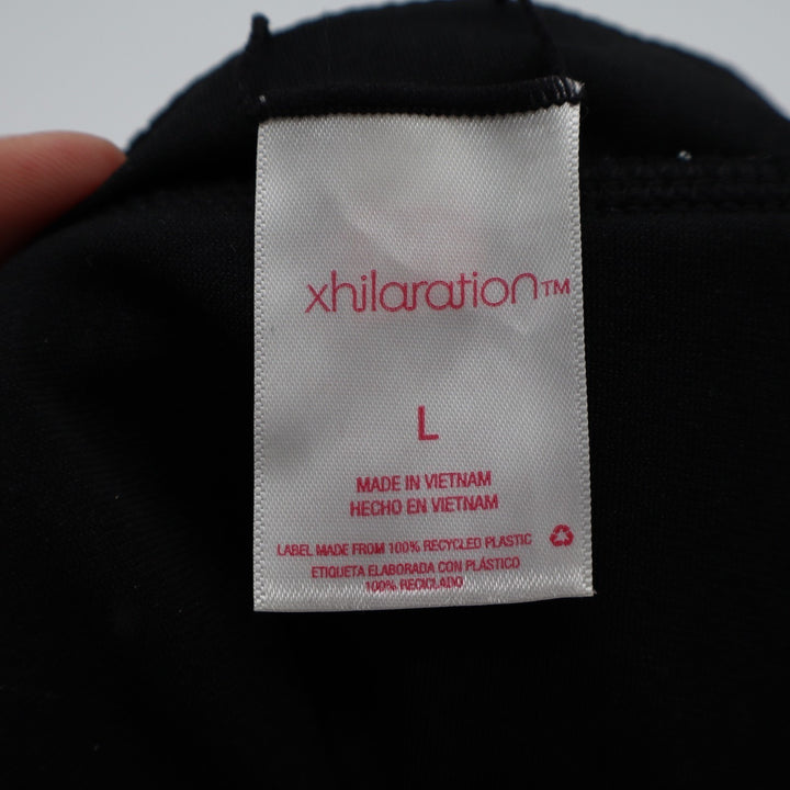 Xhilaration 2 Piece Bikini Set Womens L Black Ribbed Adjustable Strap Swimwear