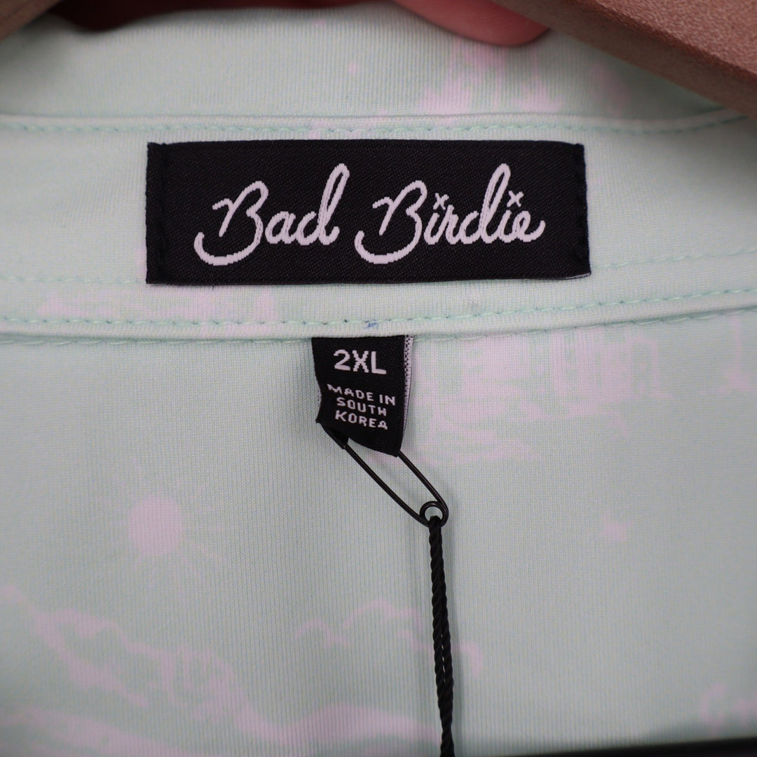 Bad Birdie Southwest Loop Golf Polo Mint Green Graphic Print Mens 2XL