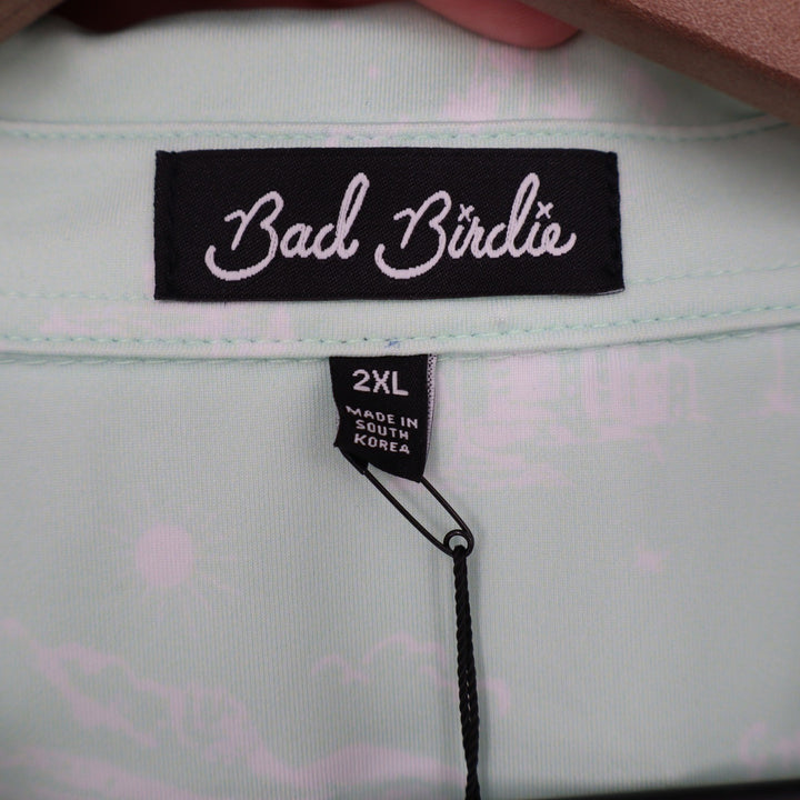 Bad Birdie Southwest Loop Golf Polo Mint Green Graphic Print Mens 2XL
