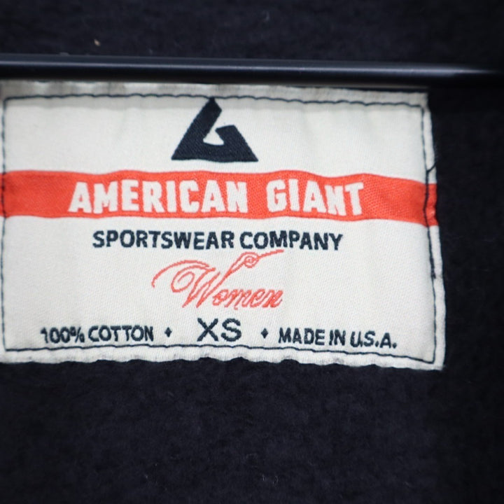 American Giant Classic Hoodie Womens XS Black Full Zip Cotton Long Sleeve