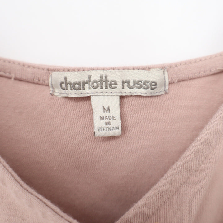 Charlotte Russe Mauve Pink Ruched Wrap Front Mini Dress Size M