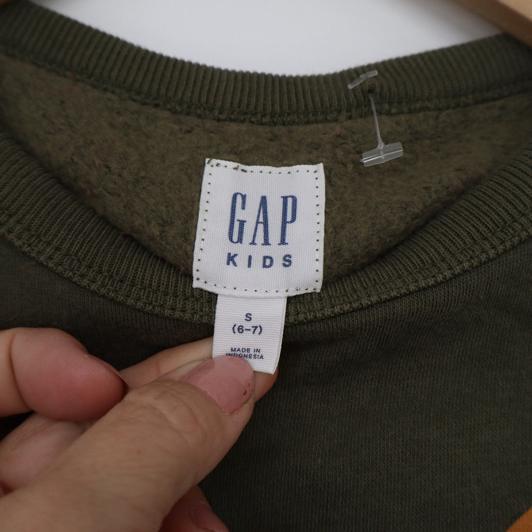 Gap Kids Boys S 6-7 Olive Green Mountain Graphic Crewneck Sweatshirt Pullover