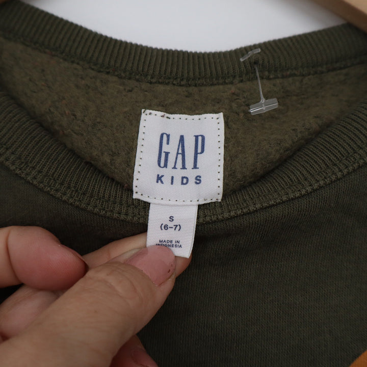 Gap Kids Boys S 6-7 Olive Green Mountain Graphic Crewneck Sweatshirt Pullover